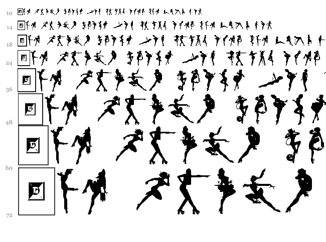 Darrians Sexy Silhouettes font waterfall